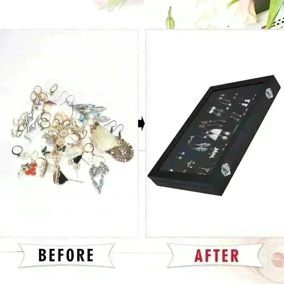 Siveit Earring Organizer Tray Velvet Earring Display Organizer Storage Box Premi - Picture 3 of 6